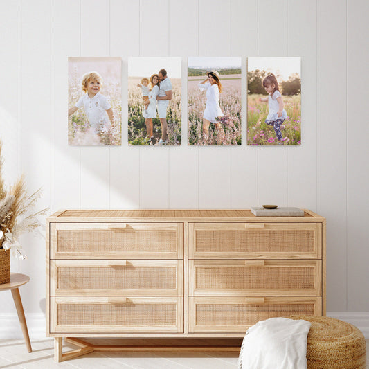Rectangle Set of 4 Photo Prints on Wood Block