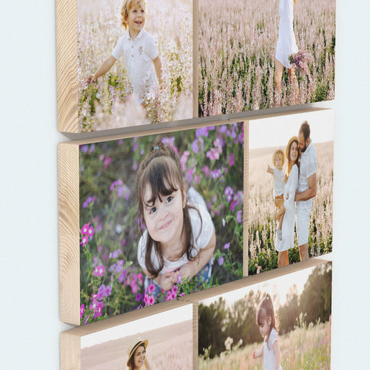 YOLO Set of 6 Photo Prints on Wood Block (Pine Wood)